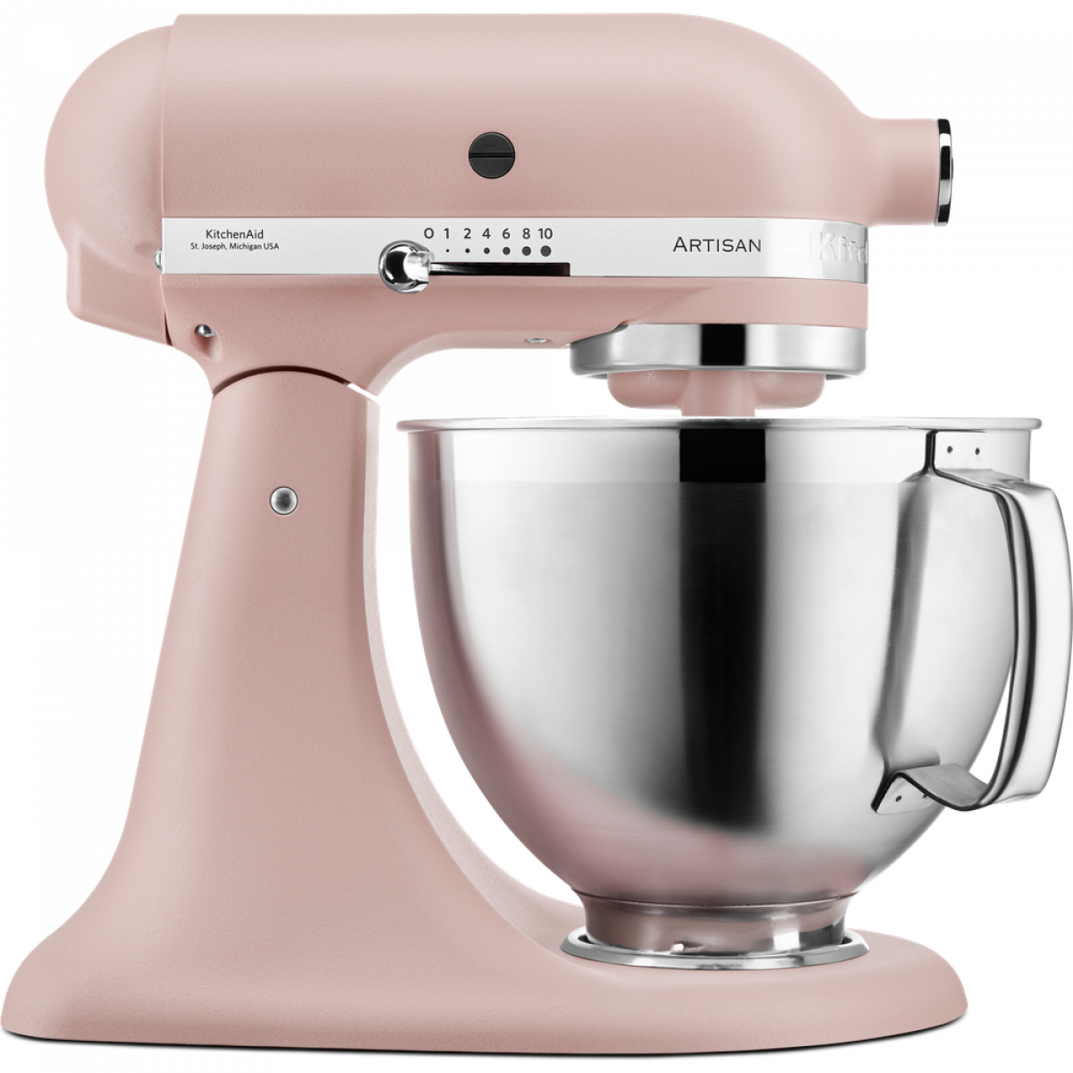 Kitchenaid - keukenmixer Artisan - Feather Pink - RVS aktie - gratis foodprocessor € 209 - K'OOK!