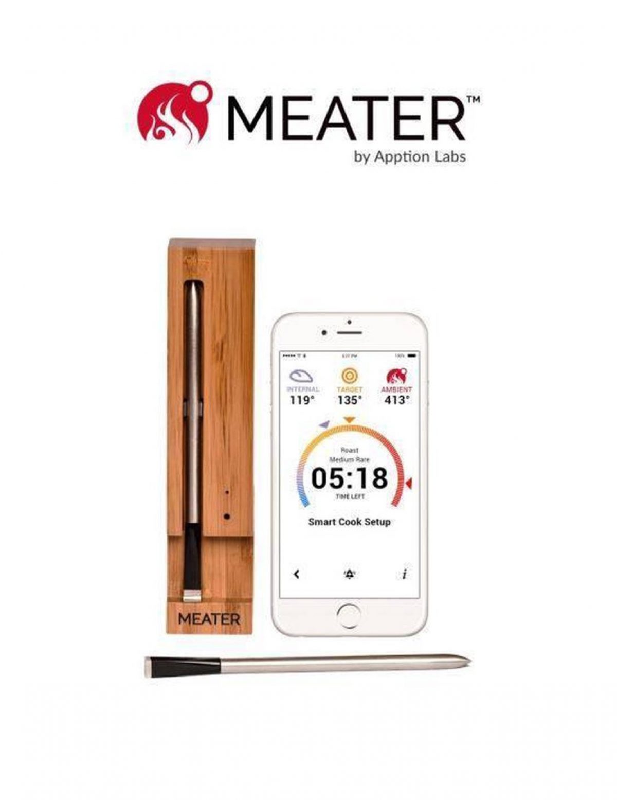 Atletisch diepte Pigment Meater - draadloze thermometer met app - 10 meter - K'OOK!