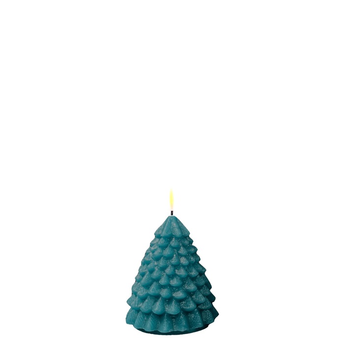 Deluxe Homeart - Kerstboom LED kaars Donkergroen 11 cm