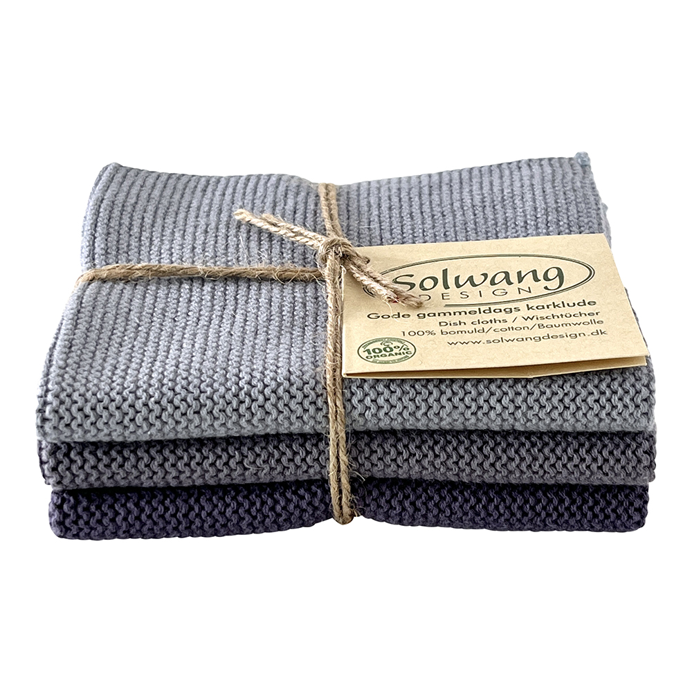 Solwang Design - vaatdoekjes set van 3 - lavendercombi