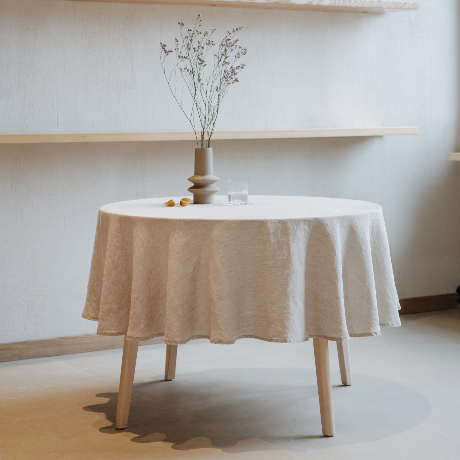 Linen Tales - rond linnen tafelkleed - naturel - 150 cm