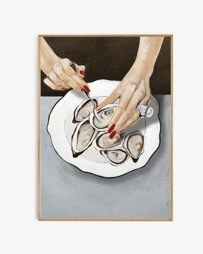 My Deer Art Shop - art print Ohlala oysters - ingelijst - 14.8 x 21 cm