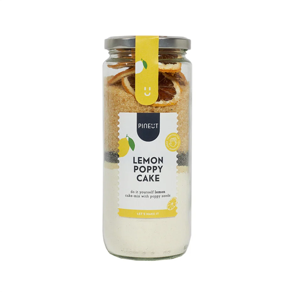 Pineut® Cake Bakmix Pot Lemon Poppy Cake - Bakpakket Cadeau - Voor Kinderen & Volwassenen - DIY Pakket - Samen Genieten - Origineel Cadeau