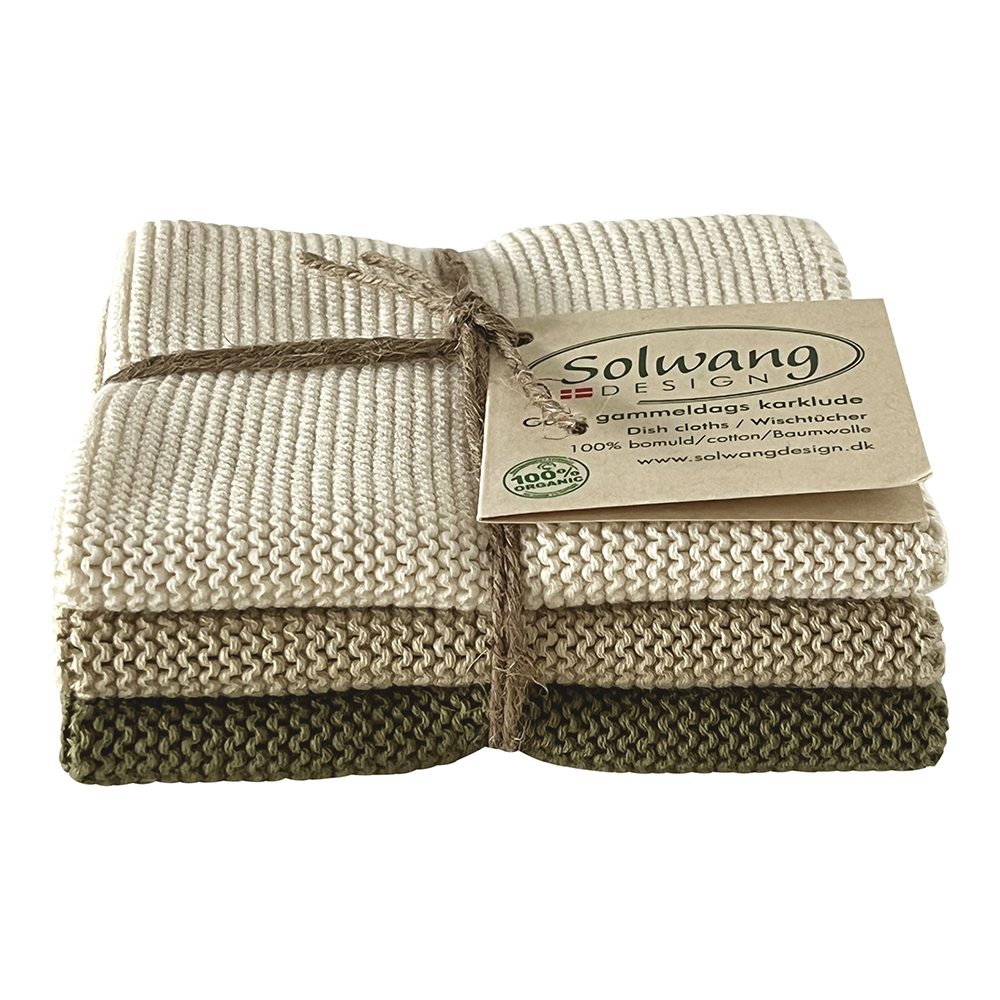 Solwang Design - vaatdoekjes set van 3 - Nature Olive